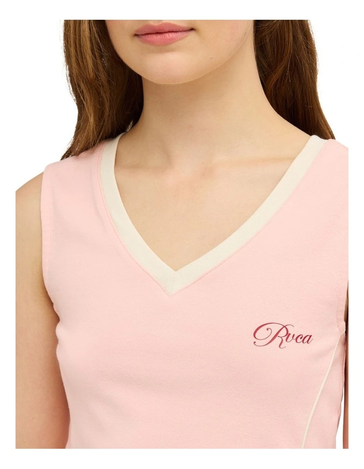 Unity V-Neck Tank Top In Sea Pink image 4