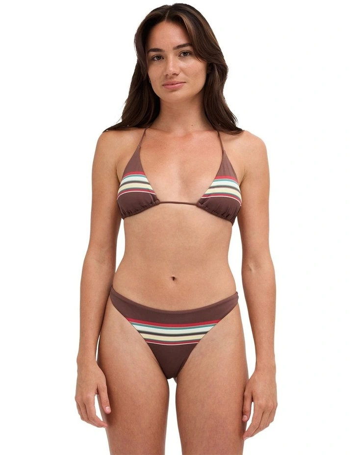 Darling Stripe Tri Bikini Top In Chocolate image 1
