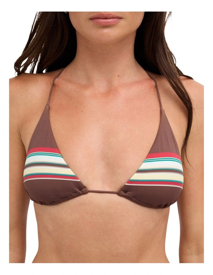 Darling Stripe Tri Bikini Top In Chocolate image 4