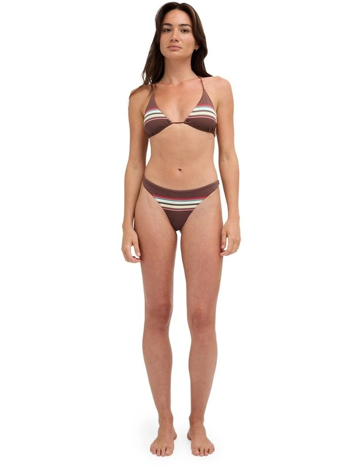 Darling Stripe Tri Bikini Top In Chocolate image 5