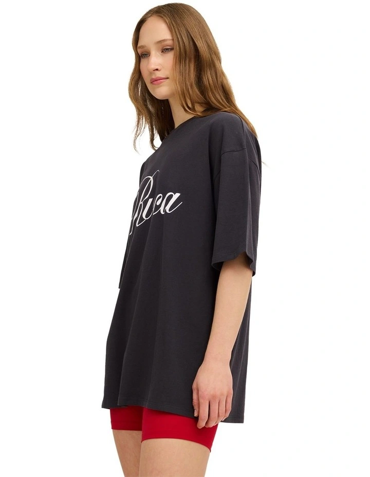 RVCA Oversized T-Shirt In Washed Black image 3