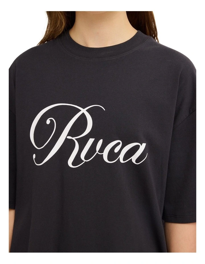 RVCA Oversized T-Shirt In Washed Black image 4