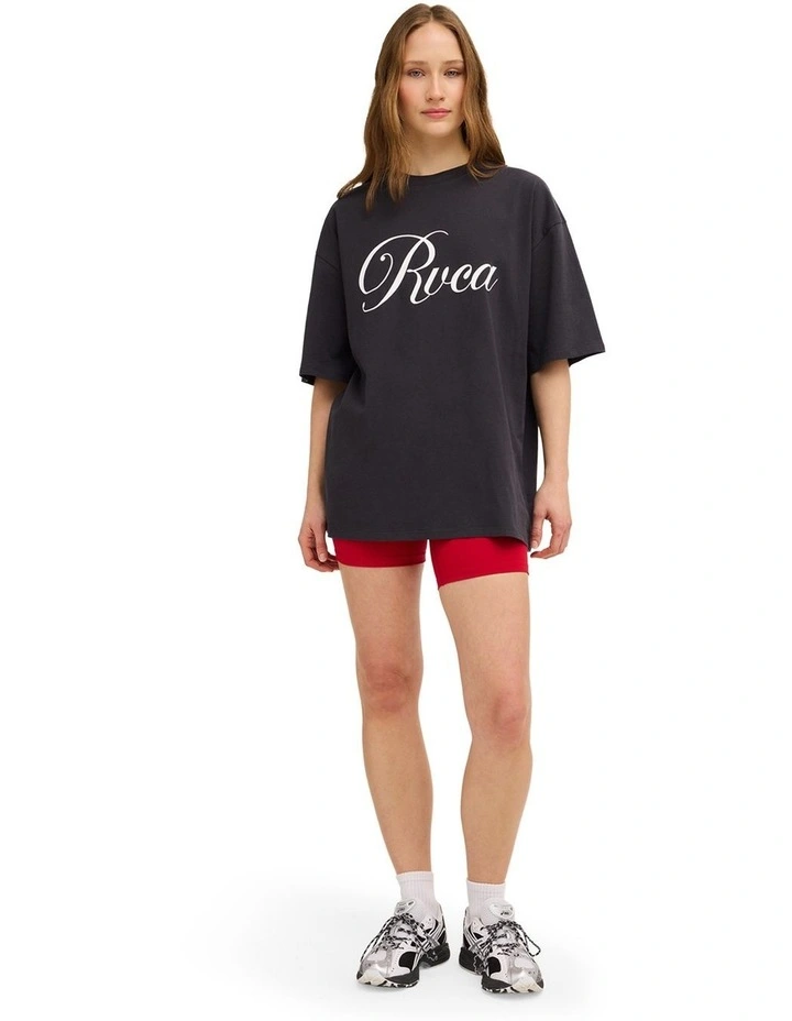 RVCA Oversized T-Shirt In Washed Black image 5