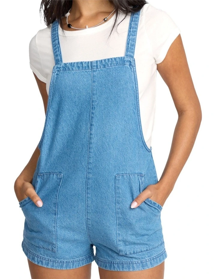 Beach Crush Denim Overalls Blue image 4