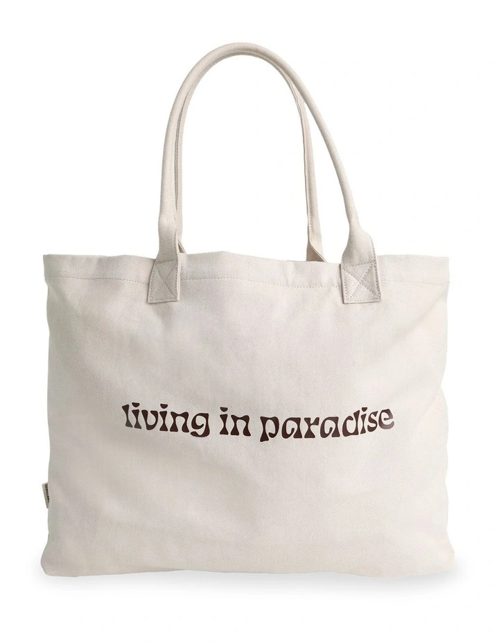 Paradise Beach Tote Bag in White image 2