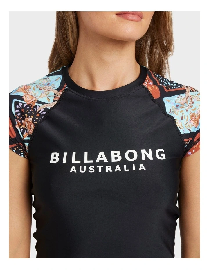 Forever Folk Short Sleeve Rash Vest in Black image 4