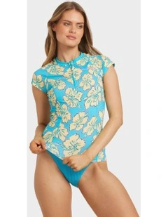 Tropic Shift Short Sleeve Rash Vest in Multi