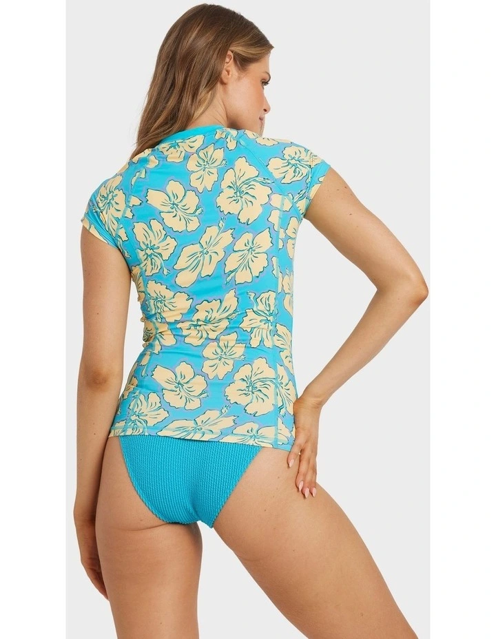 Tropic Shift Short Sleeve Rash Vest in Multi image 2