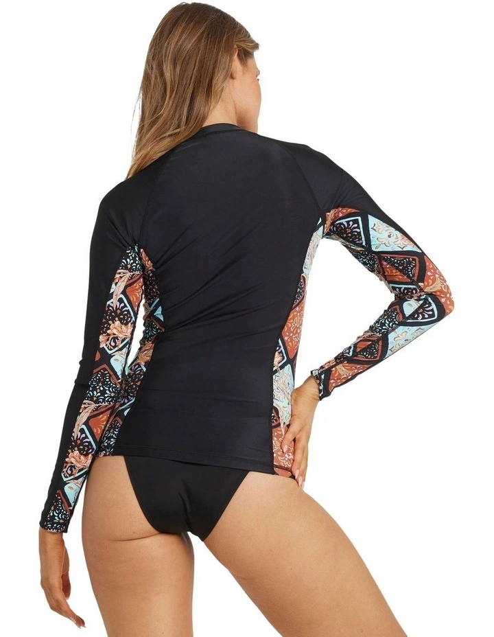 Forever Folk Half Zip Rash Vest in Black image 2