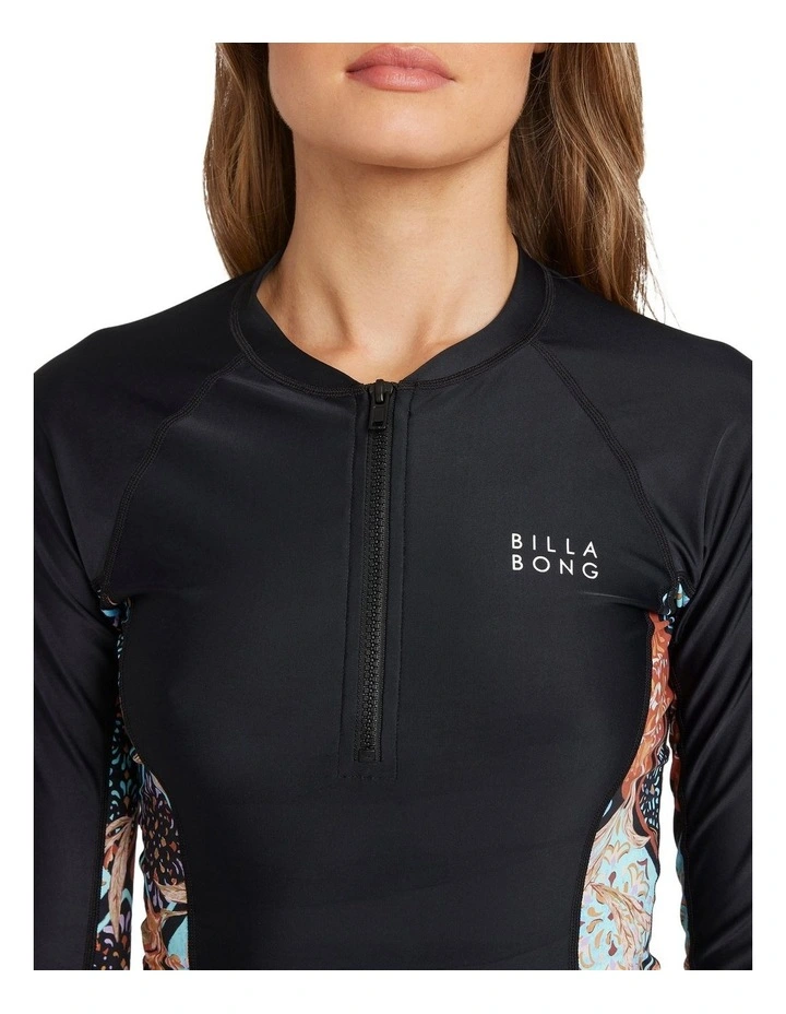 Forever Folk Half Zip Rash Vest in Black image 4