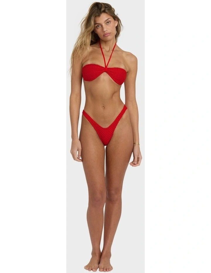 Twisted Tides Halter Bandeau Bikini Top in Red image 5
