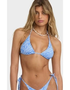 More Than W Triangle Bikini Top in Blue
