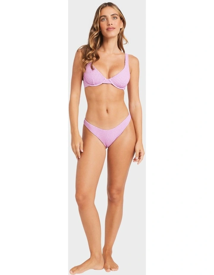 Mini Wave Check Bikini Top in Purple image 5