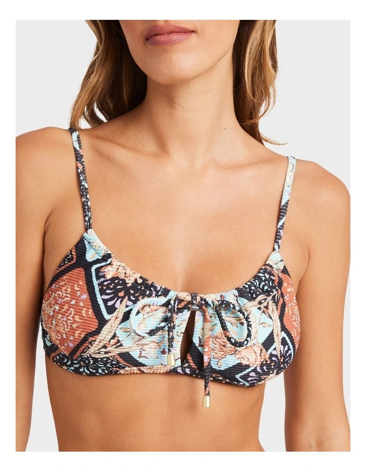 Forever Folk Coco Bikini Top in Black image 4