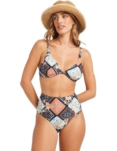 Forever Folk Hi Retro Bikini Bottom in Multi