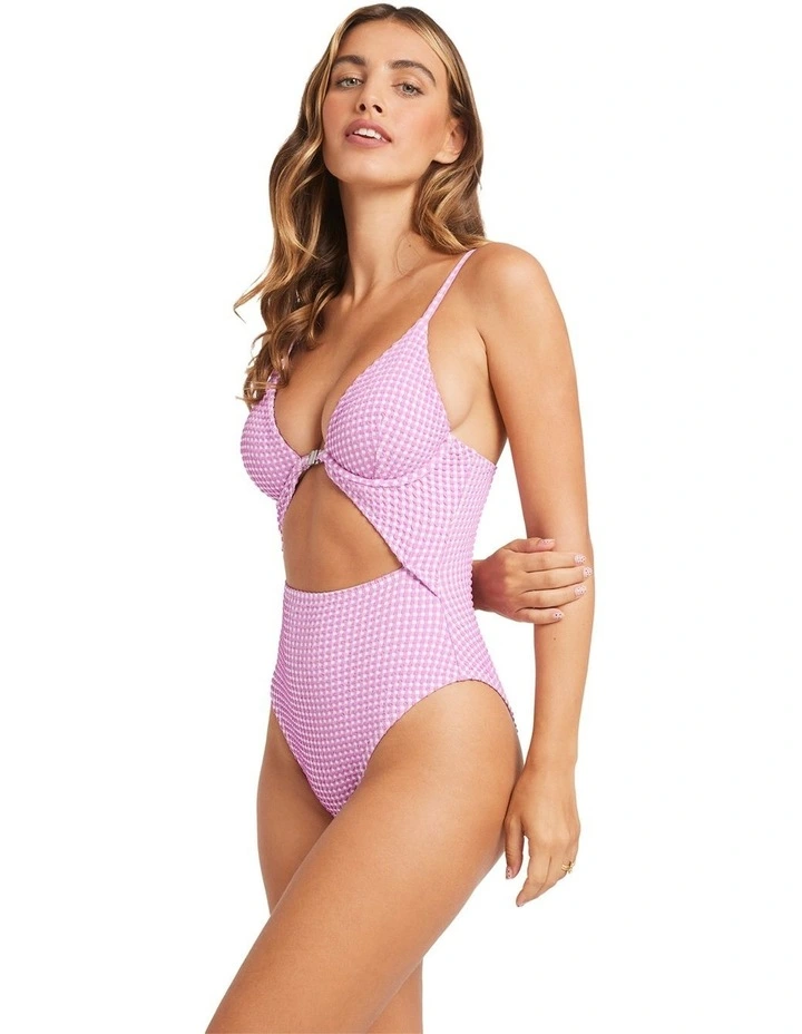 Mini Wave Check One Piece Swimsuit In Assorted image 3