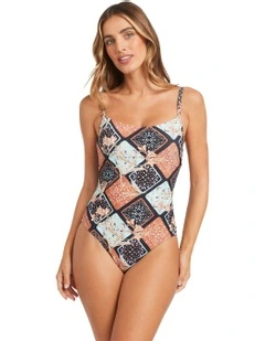 Forever Folk One Piece Swimsuit in Black