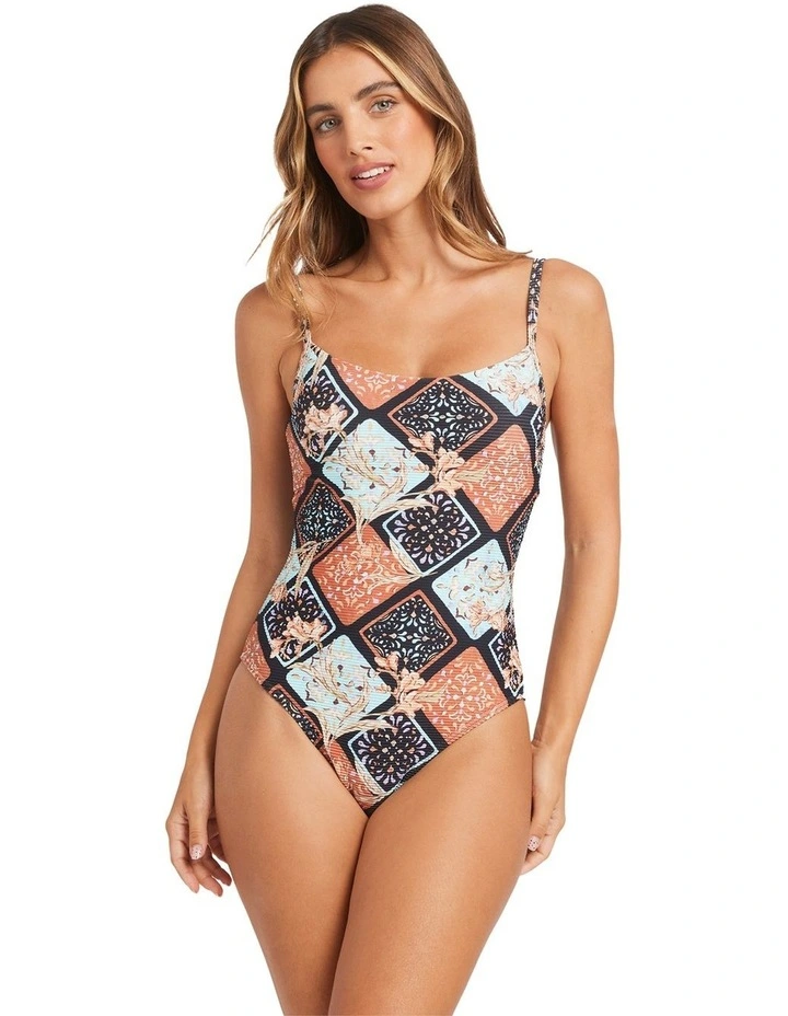Forever Folk One Piece Swimsuit in Black image 1