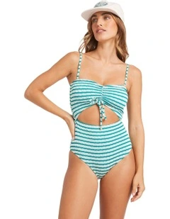 Wavey Daze Summer One Piece Swimsuit in Blue