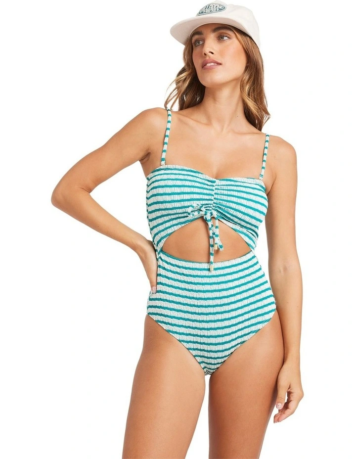 Wavey Daze Summer One Piece Swimsuit in Blue image 1