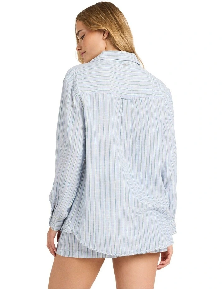 Wanderer Printed Long Sleeve Button-down Shirt Twilight Blue image 4