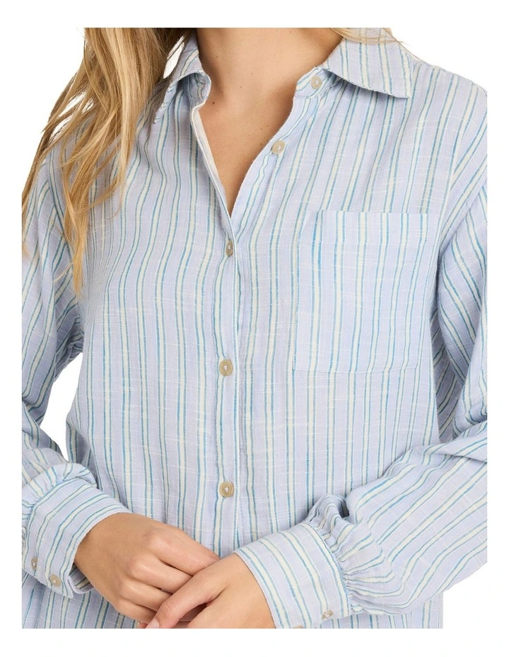 Wanderer Printed Long Sleeve Button-down Shirt Twilight Blue image 7