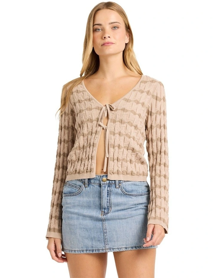 Bubble Tides Knitted Top in Stone image 1