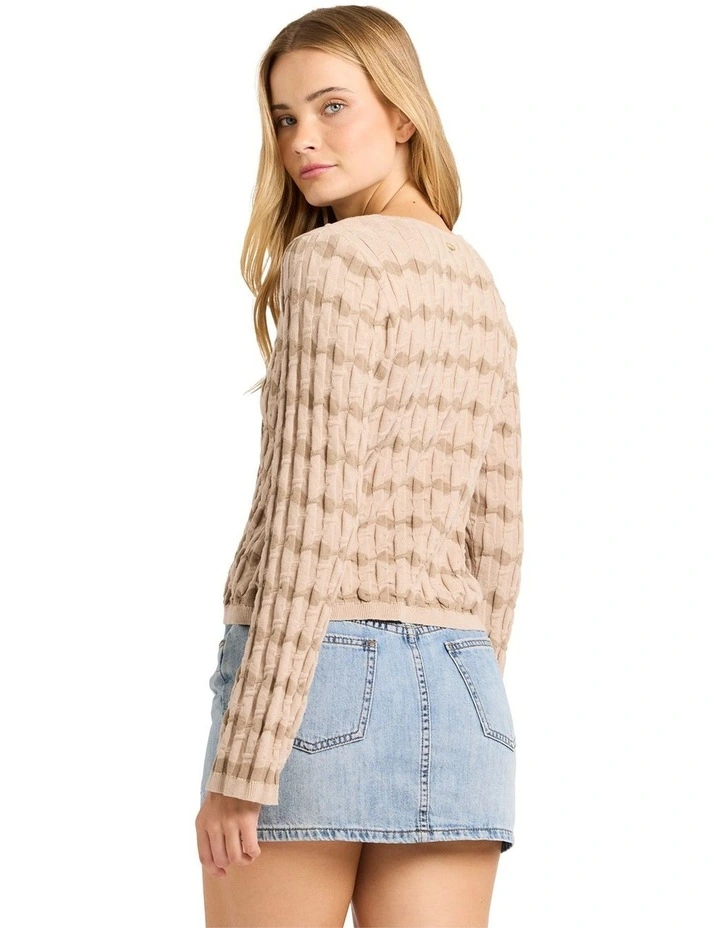 Bubble Tides Knitted Top in Stone image 2