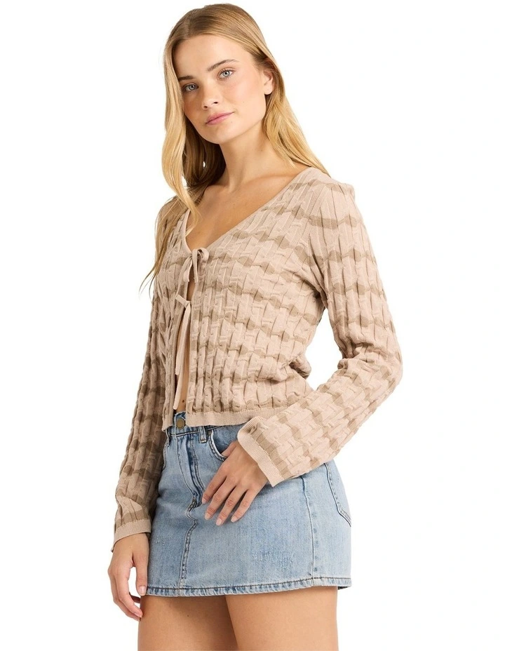 Bubble Tides Knitted Top in Stone image 3