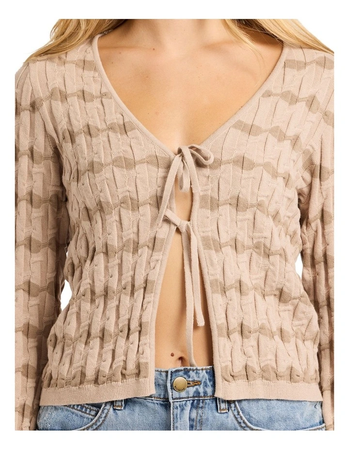 Bubble Tides Knitted Top in Stone image 4