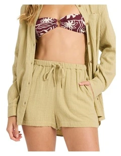 Wanderer Elastic Waist Shorts in Cactus