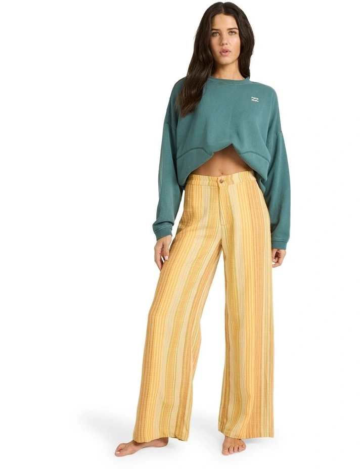 Hazy Daze Linen Pants in Brown Multi image 1