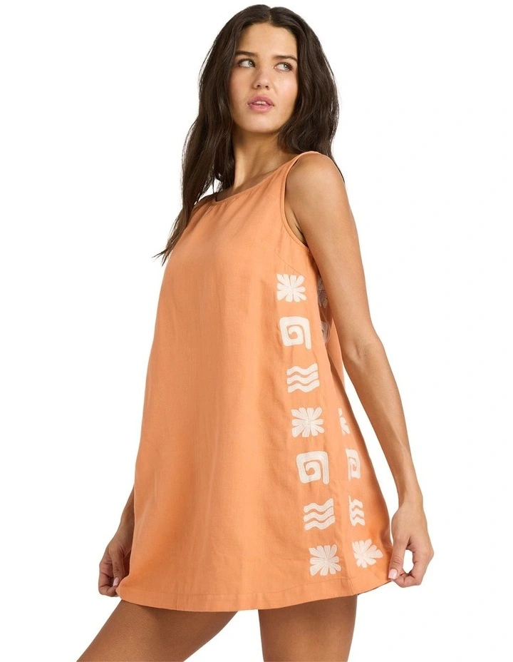 Sun Stamp Mini Dress in Tangerine image 3