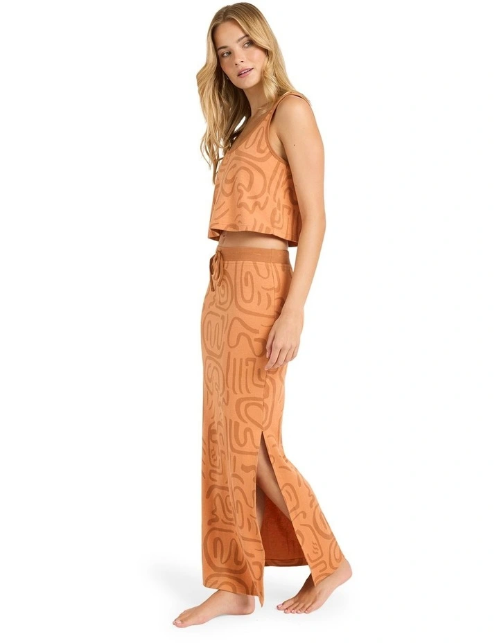 Embers Knit Midi Skirt in Tangerine image 3