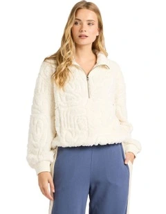 Le Love Half Zip Fleece Top Salt Crystal