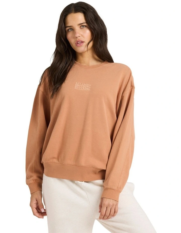 Surf High Kendal Crew Neck Jumper in Caramel Cafe image 1