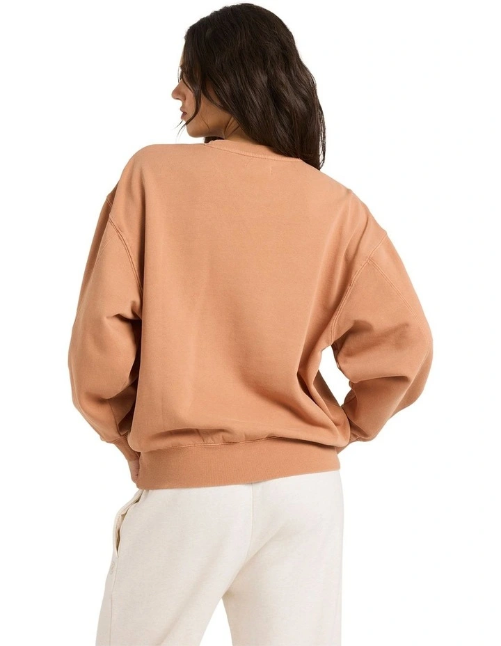 Surf High Kendal Crew Neck Jumper in Caramel Cafe image 2