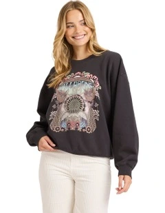 Winds Of Change Crew Neck Jumper Washed Black