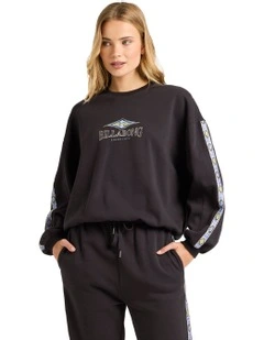 Swipe Right Crew Neck Jumper Off Black