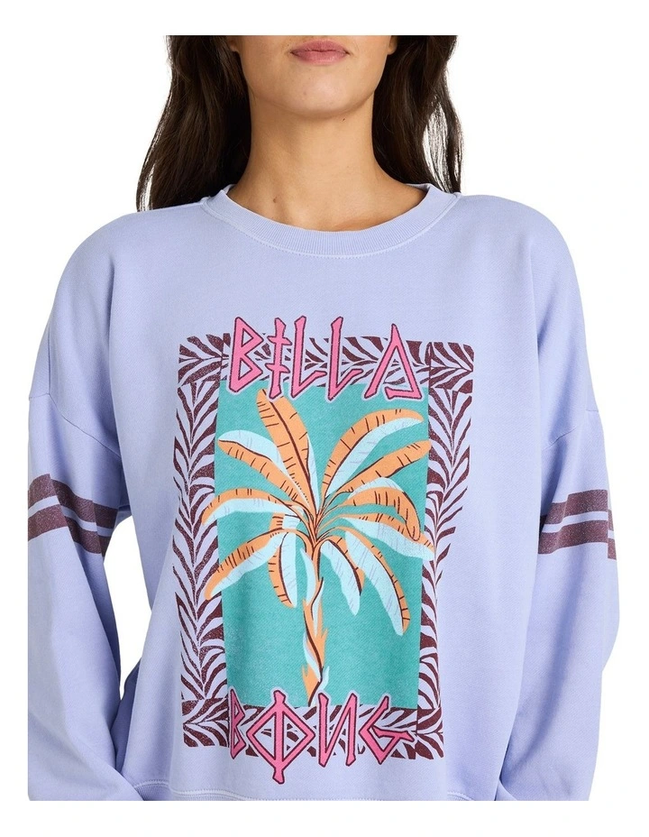 Echo Crew Neck Fleece Top in Twilight Blue image 4