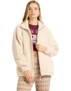 Sweet Ride Zip Fleece Top White Cap