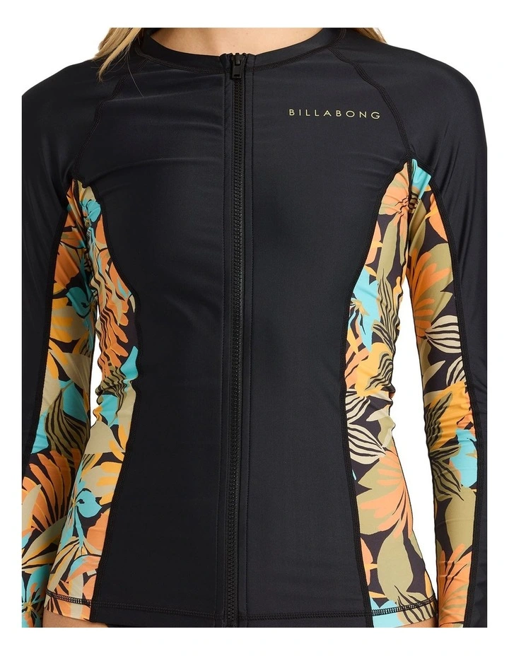 Des Tropiques Long Sleeve Rashvest in Black Multi image 4