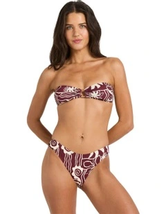 Sol Playa Rio Bandeau Bikini Top in Red Dahlia