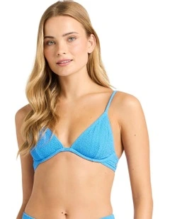 Rising Tide Ree Triangle Bikini Top in True Blue
