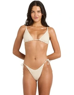 Twisted Tides Skimpy Bikini Bottom in White Cap