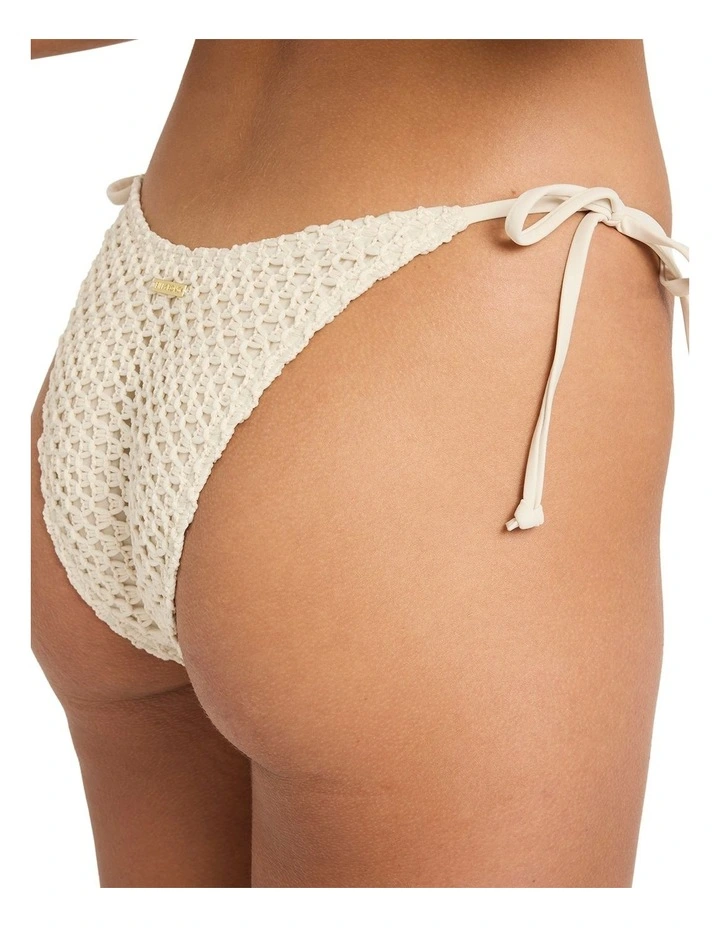 Twisted Tides Skimpy Bikini Bottom in White Cap image 4