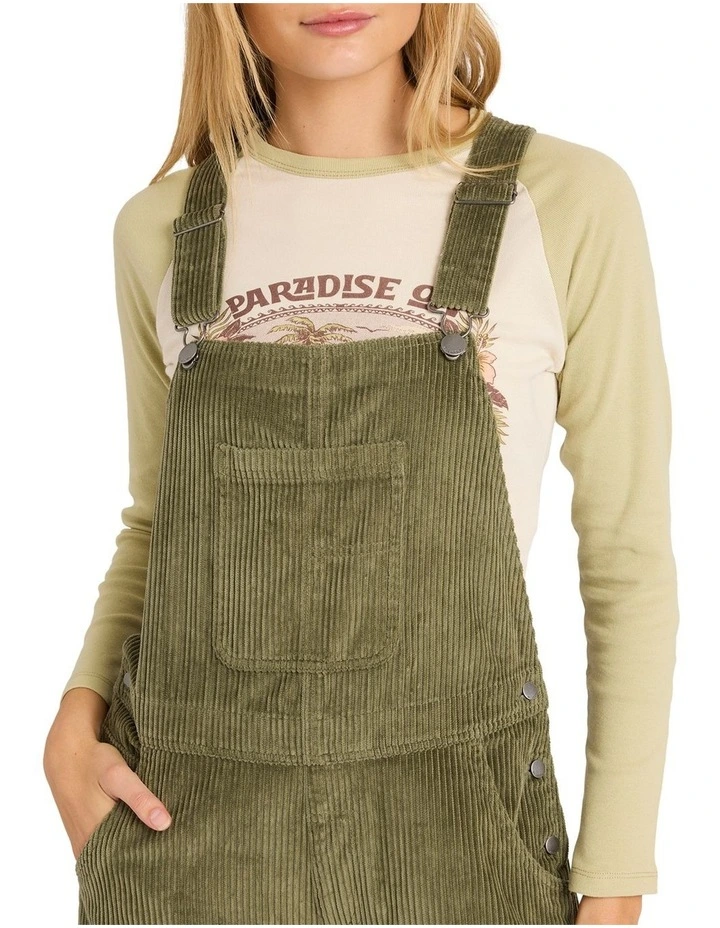 Vacay Cord Overall in Green image 4