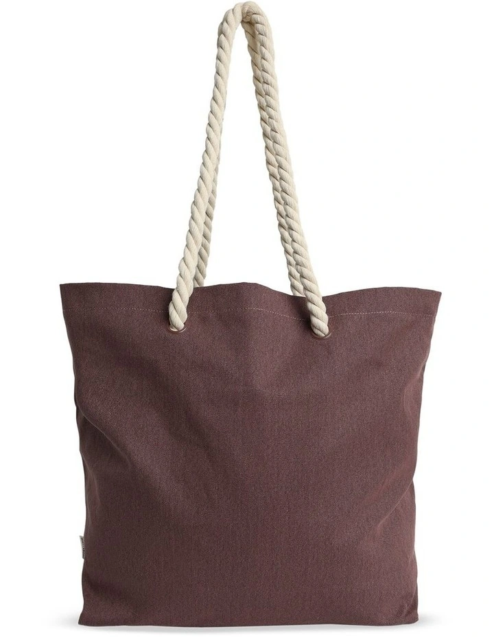 Society Beach Tote Bag in Espresso image 2