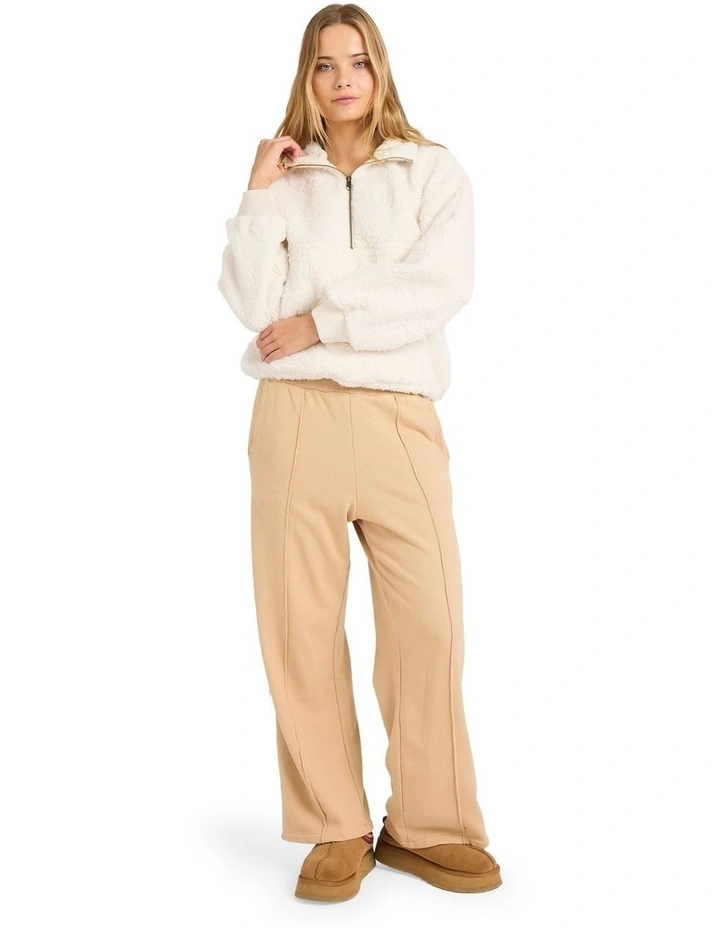 Rising Tides Half Zip Fleece Jumper in White image 5