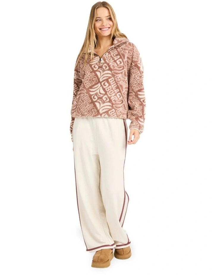 Go For It Half Zip Fleece Jumper in Brown image 5
